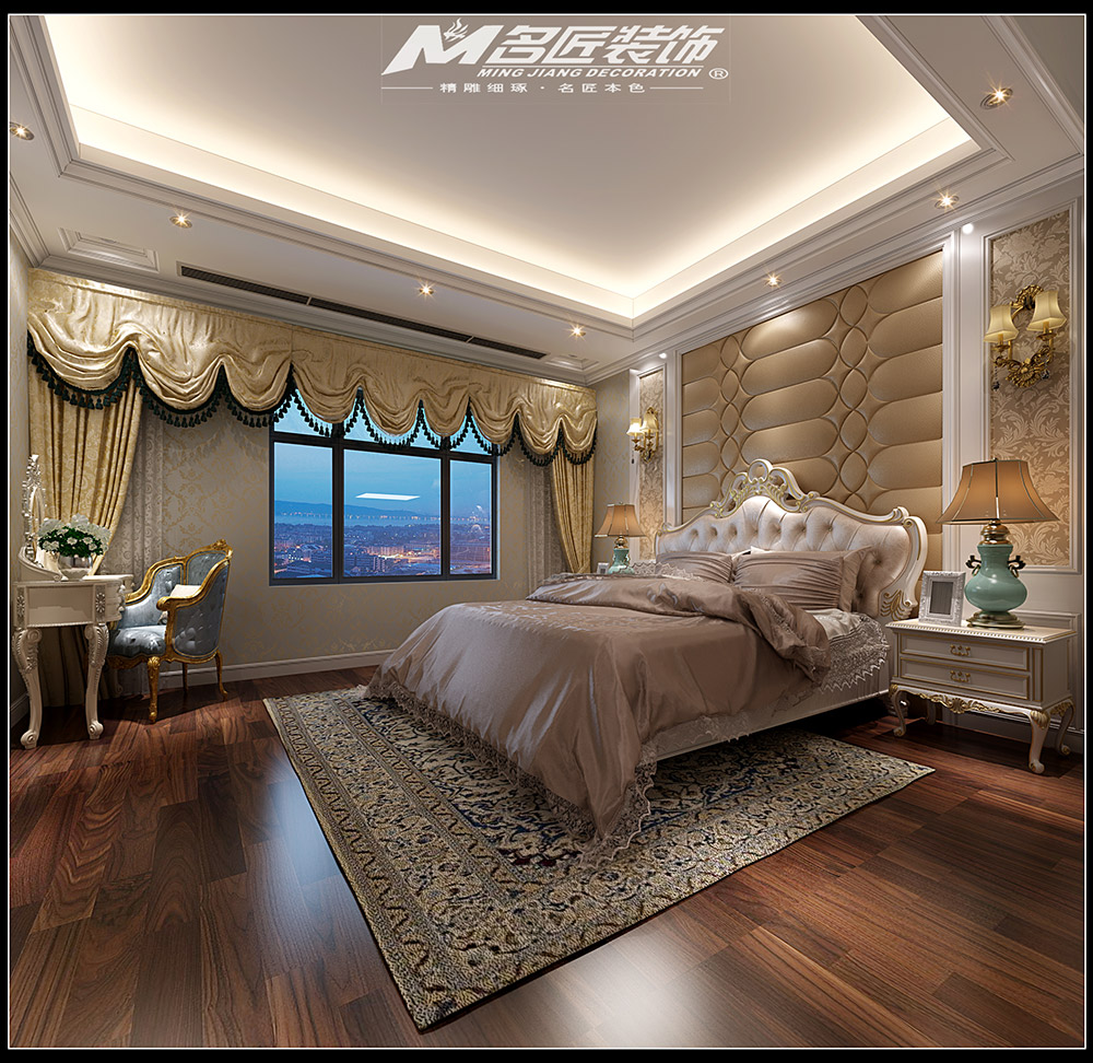 轻奢风格室内装修效果图-新坛自建楼平层250平米-次卧 轻奢风格室内装修效果图-新坛自建楼平层250平米-次卧